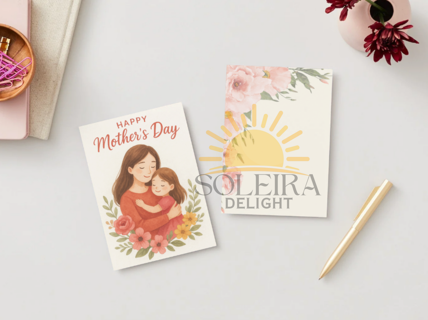 Happy Mother's Day Card - Mother & Daughter