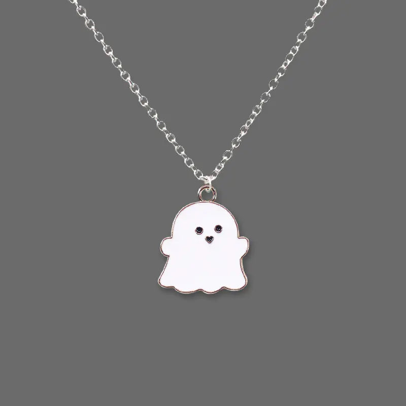 Ghost Pendant Charm Necklace