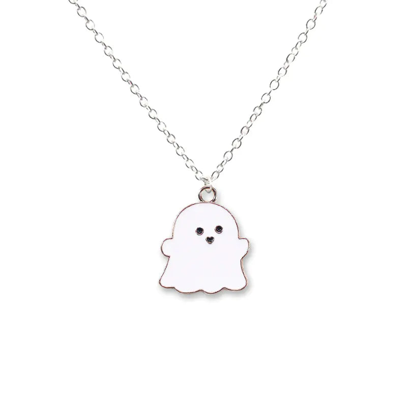 Ghost Pendant Charm Necklace