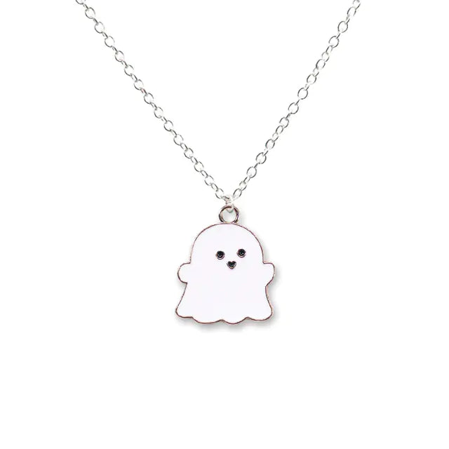 Ghost Pendant Charm Necklace