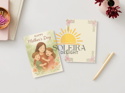 Happy Mother's Day Card - Mother & Children