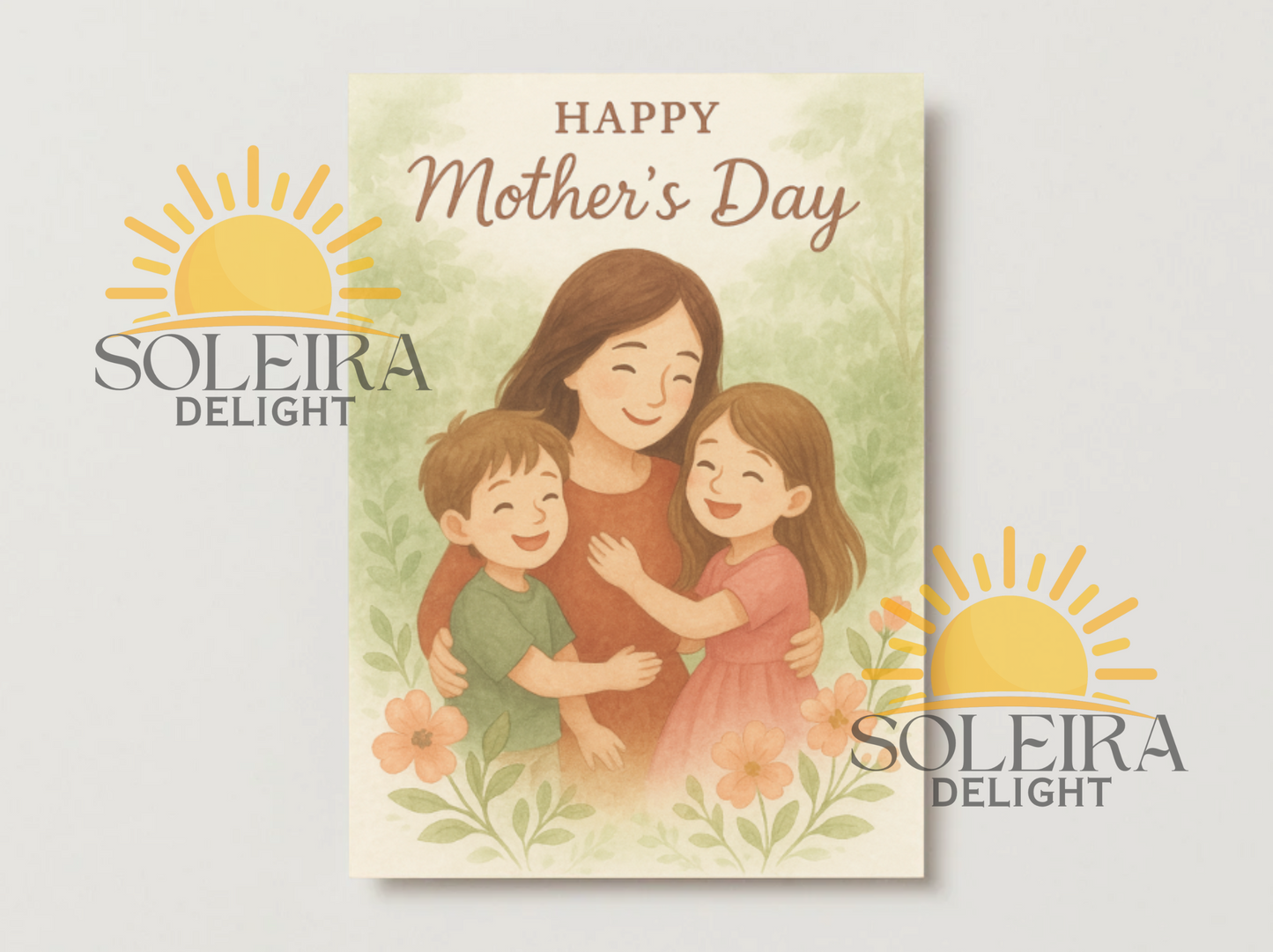 Happy Mother's Day Card - Mother & Children