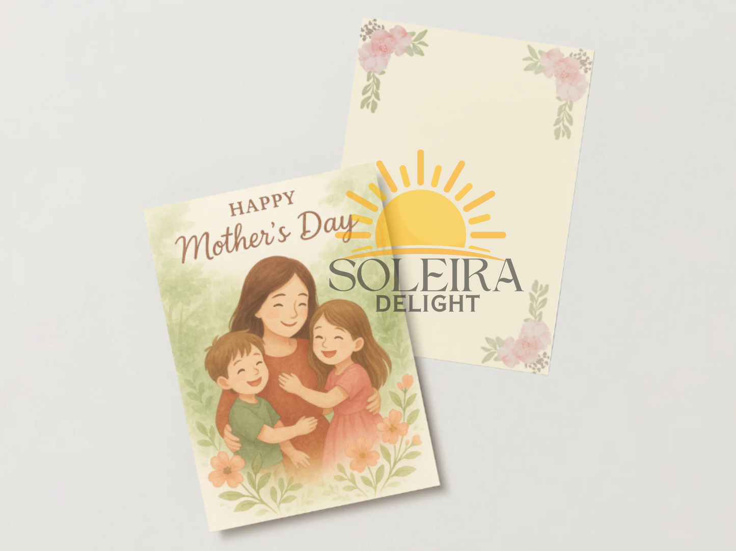 Happy Mother's Day Card - Mother & Children