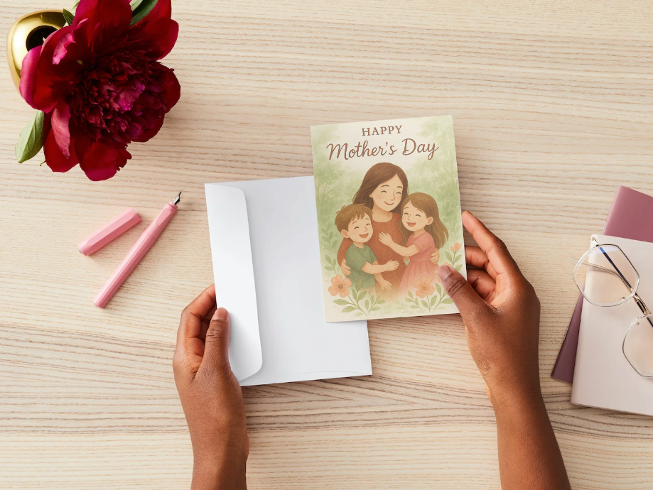 Happy Mother's Day Card - Mother & Children