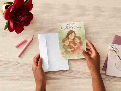 Happy Mother's Day Card - Mother & Children