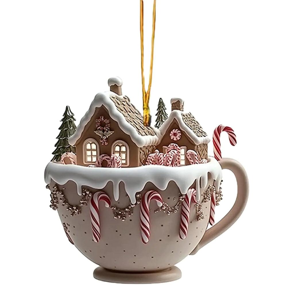 Christmas Mug Gingerbread House Ornament