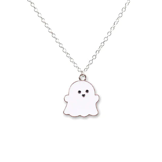 Ghost Pendant Charm Necklace