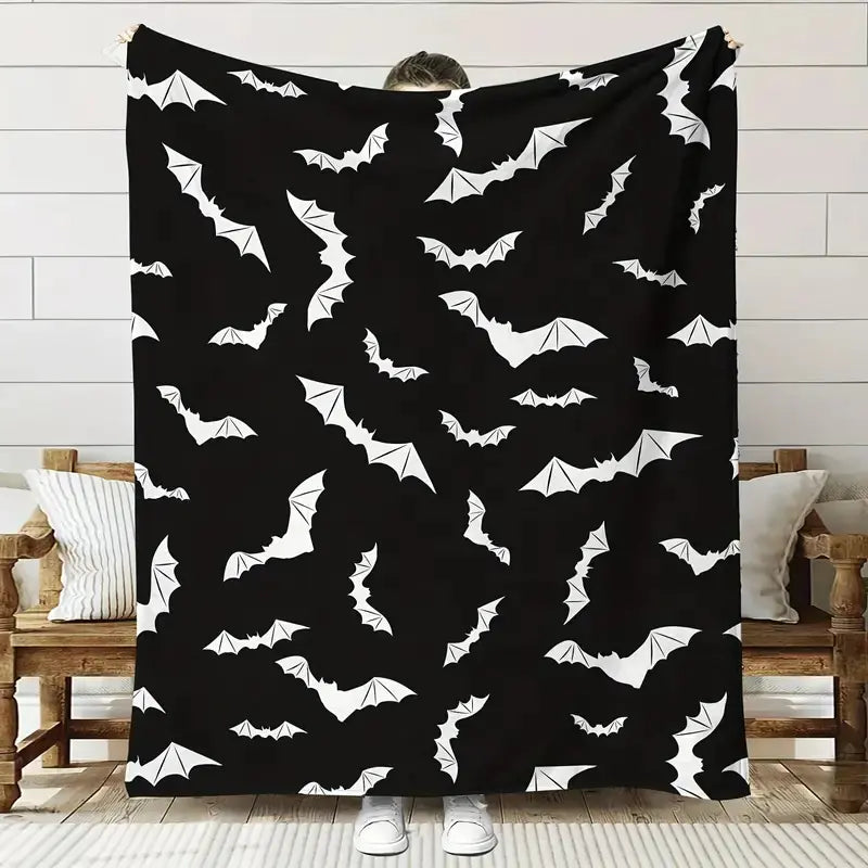 Halloween Bat Print Blanket